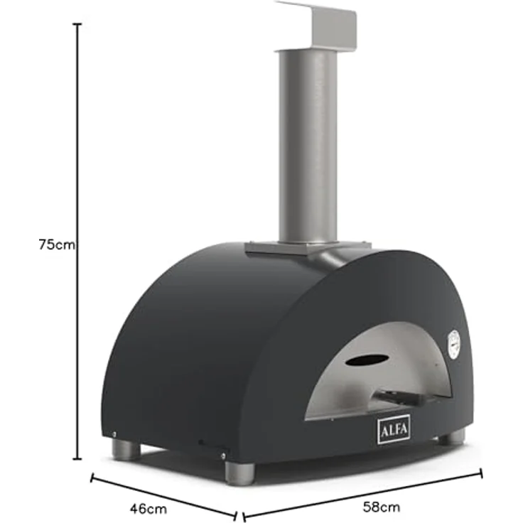 Alfa Forni Moderno 1, Pizzaofen Holz mit Heat Genius-Technologie, Höchsttemperatur 500 °C, für 1 bis 10 Personen, 60 x 40 cm Backfläche – Bild 4
