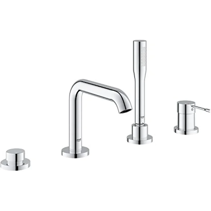 GROHE Essence Badewannenarmatur 4-Loch Komplettset mit Duschkopf, Temperaturbegrenzer, chrom, 19578001 – Bild 1