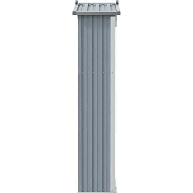 vidaXL Gerätehaus Ohne Boden Geräteschuppen Gartenhaus Geräteschrank Gartenschrank Schuppen Garten Grau 116x45x175cm Verzinkter Stahl – Bild 5