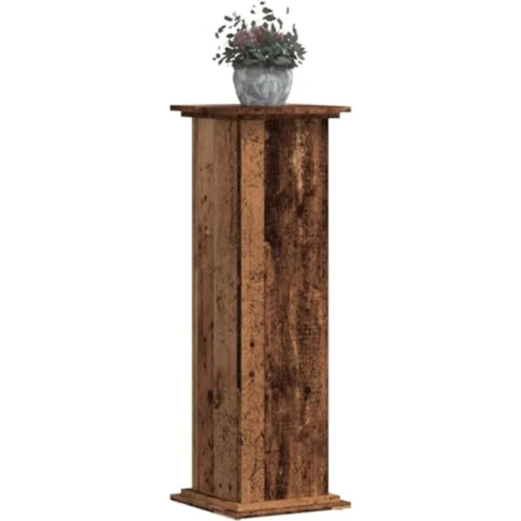 vidaXL Pflanzenständer Altholz-Optik, stabiler Blumenständer aus Holzwerkstoff, 33x33x100 cm, max. Belastbarkeit 60 kg – Bild 3