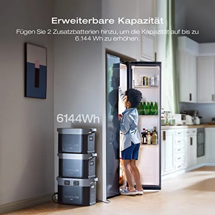 EcoFlow DELTA 2 Max tragbare Powerstation 2048Wh, erweiterbar 2-6 kWh, LFP-Batterie mit 3000 Zyklen, 80% Ladung <1 Std, 3000W Max Ausgangsleistung, Solargenerator für Zuhause, Camping, Wohnmobil – Bild 3