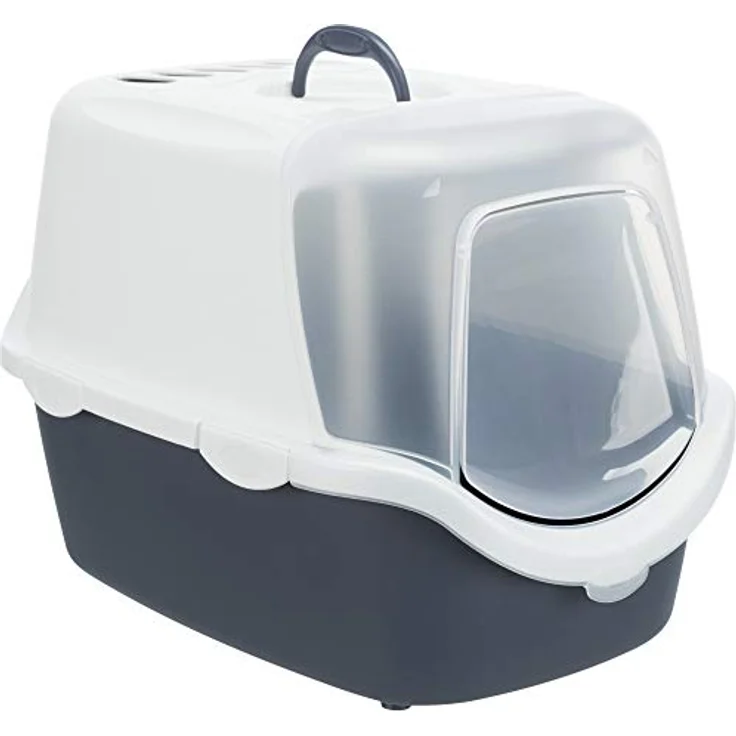 Trixie T40341 40341 Katzentoilette Vico Open Top, mit Haube, 40 × 40 × 56 cm, blaugrau/weiß – Bild 4