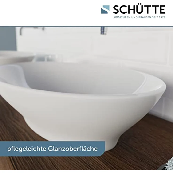 Schütte TASSONI BOWL Aufsatzwaschtisch 92551, ovale Spülschüssel, 59 x 40,5 cm, Weiß – Bild 3
