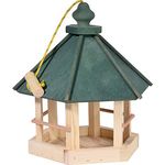dobar® 90038FSCe Vogelfutterhaus 6-eck hängend - Offenes Vogelhaus Massivholz - Wildvogelfutterstation zum Aufhängen - Futterhaus für die Ganzjahresfütterung - 29 x 32 x 36 cm - Grün - Preisvergleich