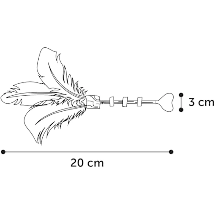 Flamingo Tier-Beschäftigungsspielzeug Katzenspielzeug Topsy Stick Holz mit Herz Matatabi Natur – Bild 2