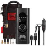 HEYNER® Akkukompressor, elektrische Fahrradpumpe, 6000 mAh Powerbank und Notbeleuchtung, 10 bar 12 V