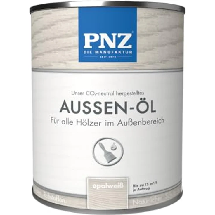 PNZ Außen-Öl, Holzlasur für Außenbereich, 10L, Farbe: opalweiß – Bild 1