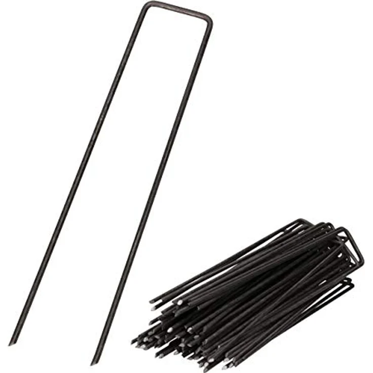 GARDENIX 50 Stück IronPEG Erdanker aus Stahldraht 200 x 30mm - Ø 3mm zur Sicherung von Unkrautvlies, Netzen, Bodenplanen, Maschendraht – Bild 1
