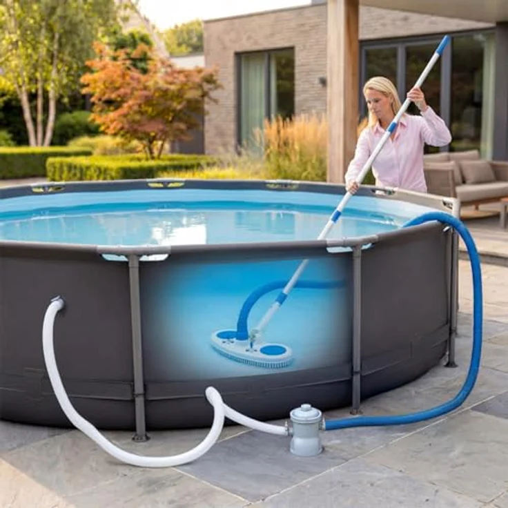 VirtuFit Universeller Schwimmbadschlauch, Ø 3,2 cm x 5 m, robust und flexibel für Poolstaubsauger – Bild 2