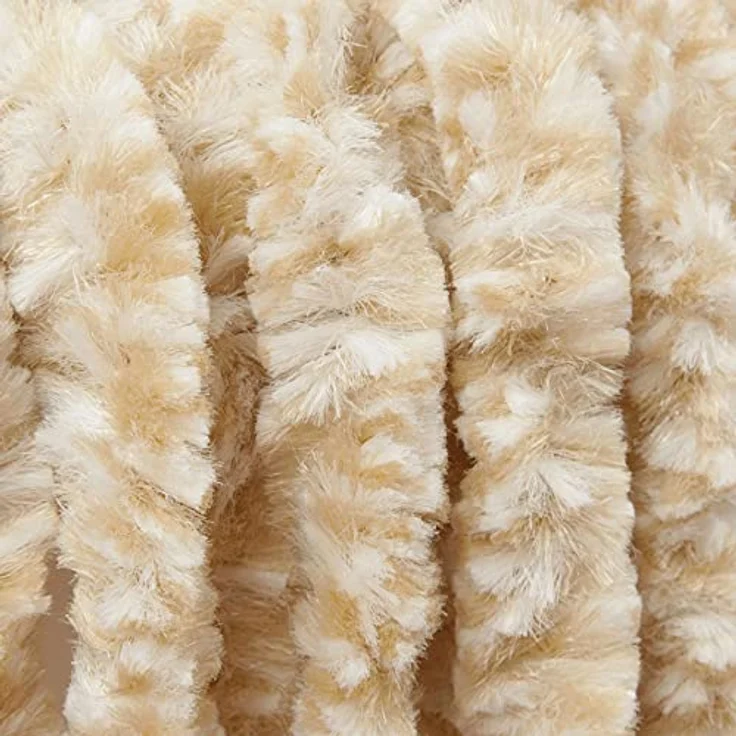 Flauschvorhang in Sondergröße - Türvorhang Breite: 140cm - Länge: 250cm, Beige Meliert – Bild 4