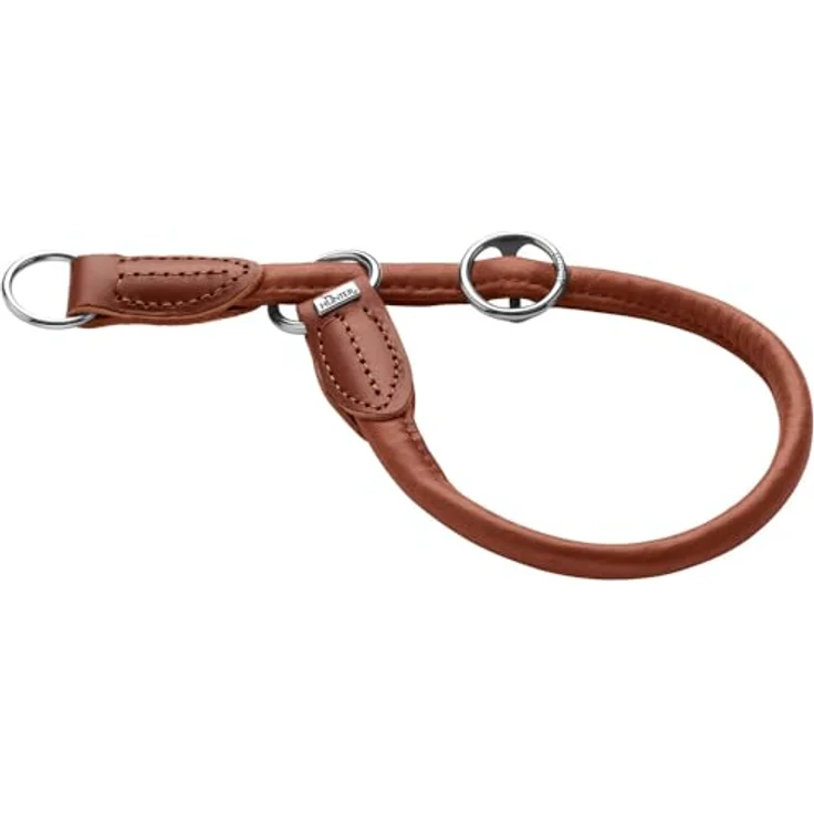 HUNTER Dressurhalsung Round & Soft Canadian UP, Cognac, weiches Leder, rundgenäht, fellschonend, nachhaltig, Größe M – Bild 1