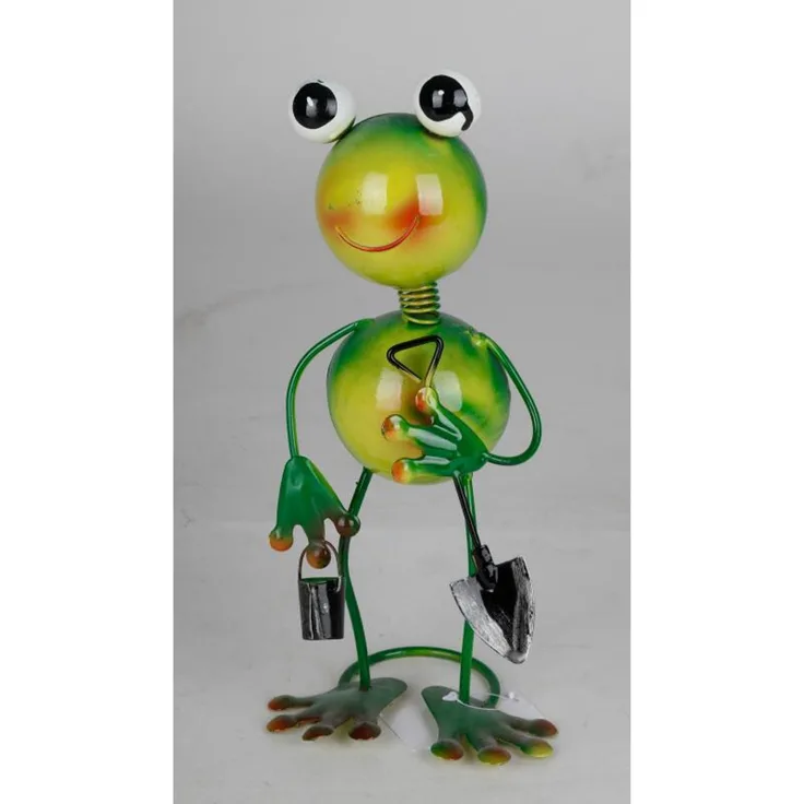 Frosch Gartenstecker Metall- Gartendekoration Gartenfigur Pflanzenstecker Frog