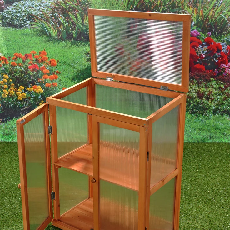 Mucola Gewächshaus Treibhaus Pflanzhaus Anzuchthaus 2 Türen Garten Balkon Schrank – Bild 2
