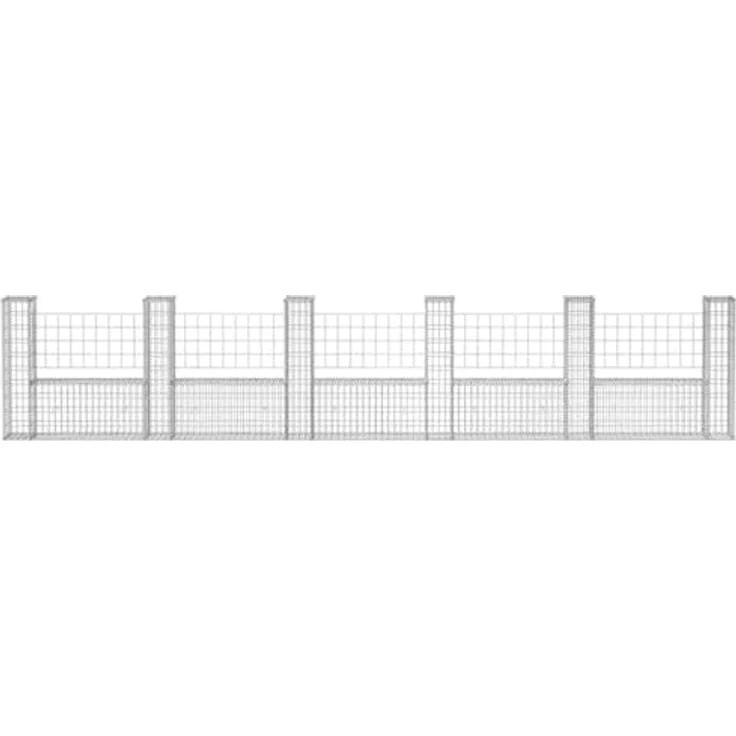 vidaXL Gabionenkorb UForm Stahl 570×20×100 cm – Bild 7