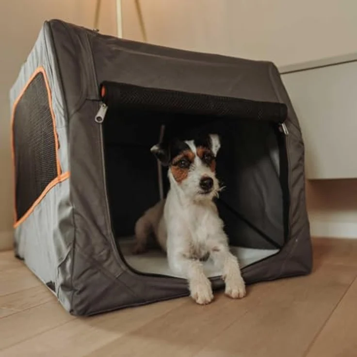 Hunter Hunde-Transportbox Alu-Gestell M - 76 x 51 x 48 cm – Bild 5