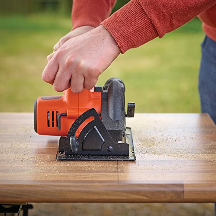 Black+Decker Akku-Kreissäge (18V, bis zu 43 mm Schnitttiefe einstellbar,  140 mm, ohne Akku und Ladegerät, mit Überlastschutz, elektrische Bremse, gummierter Griff) BDCCS18N – Bild 4