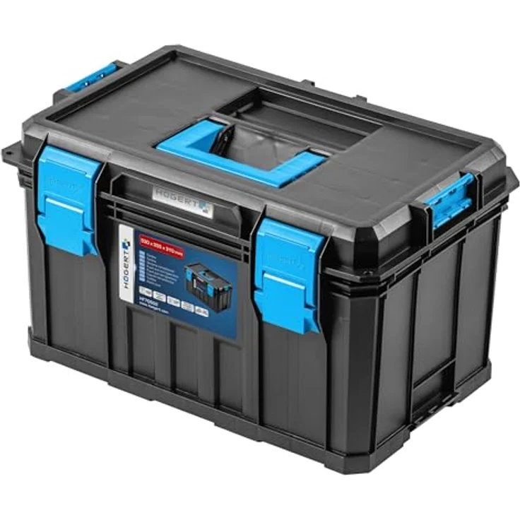 Högert Technik HT7G502 Werkzeugkasten, Tragfähigkeit bis 50 kg, modularer Aufbau, staubdicht, mit herausnehmbaren Organizers, robuste ABS-Verschlüsse – Bild 1