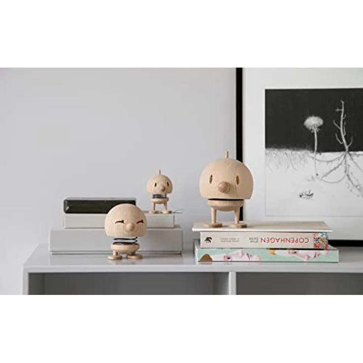 Hoptimist Bumble Raw Oak Small, Wackelfigur, Wackel Figur, Dekoidee, Unbehandelte Eiche, Braun, Ø 5 cm, 7004-03 – Bild 3