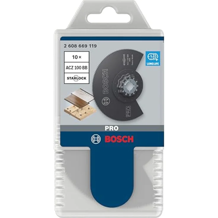 Bosch 10x PRO Multi Material ACZ 100 BB Blatt für Multifunktionswerkzeuge, Ø 100 mm, Professional Zubehör Multifunktionswerkzeug, für Kompaktlaminat-Vinyl, PVC, Holz mit Nägeln – Bild 2