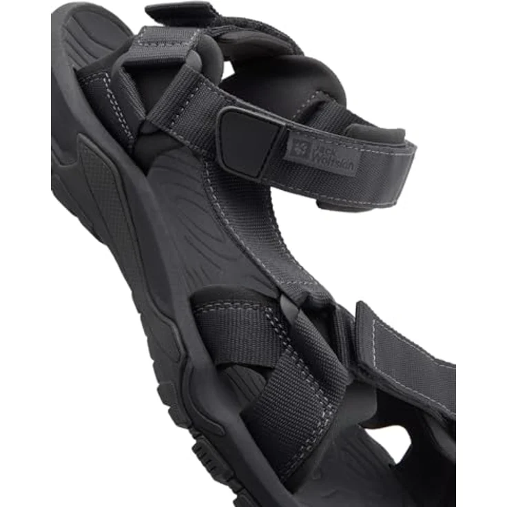 Jack Wolfskin Lakewood Ride Sandal M, Sicherheitssandalen für Herren, Schwarz, (45.5) mit verstellbaren Riemen und weichem EVA-Fußbett – Bild 5