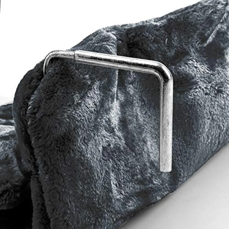 CanadianCat Company Katzen Kuschelsack für Heizkörper, Anthrazit, mit verstellbaren Bügeln und waschbarem Plüsch-Bezug – Bild 3