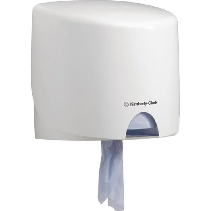Kimberly-Clark AQUARIUS 7018, Papierhandtuchspender mit Roll Control System, weiß, schlagfestes Kunststoffgehäuse, abschließbar und schnell nachfüllbar