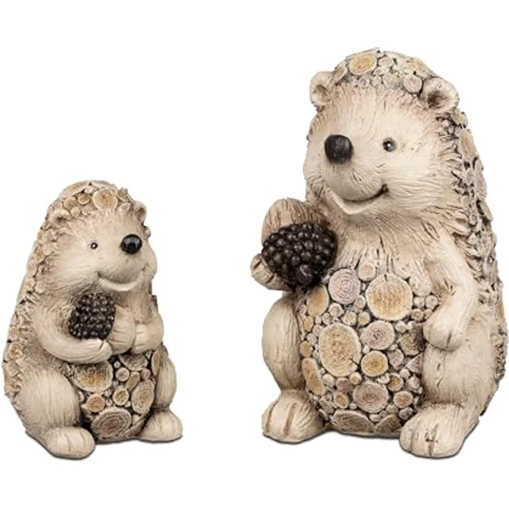 formano Dekofigur Igel in Holzoptik, 19 cm, witterungsbeständige Gartendeko aus Kunstharz für drinnen & draußen – Bild 2
