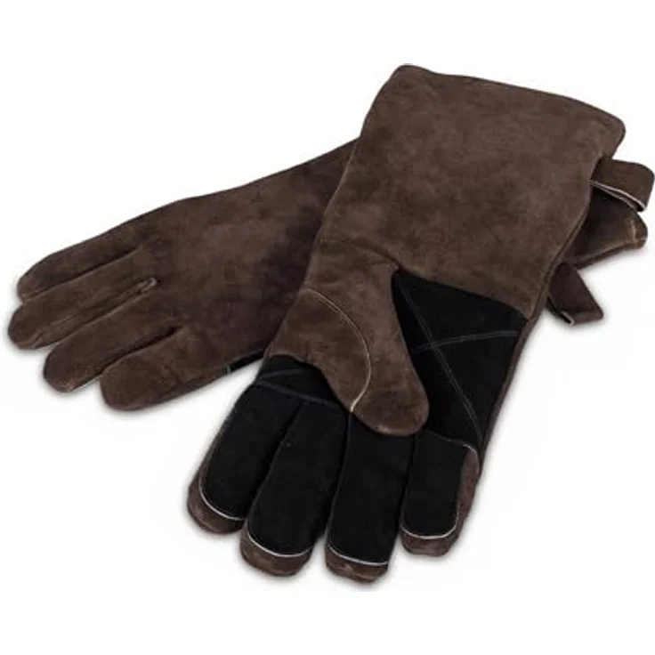 Petromax Grillhandschuhe, Rauleder, braun, hitzebeständig bis 250°C mit Kevlar®-Lage – Bild 2