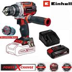 Einhell Akku-Bohrhammer Bohrschrauber TP-CD 18/60 Li BL - 18V Brushless Motor 2.5 Ah Ladegerät, Mitglied der Power X-Change Familie, 2-Gang Getriebe, LED-Licht, blau