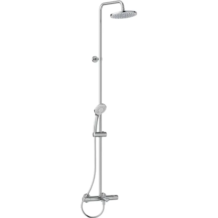 Ideal Standard Duschsystem Ceratherm T25, Badearmatur mit Handbrause und Kopfbrause 20 cm, Chrom finish
