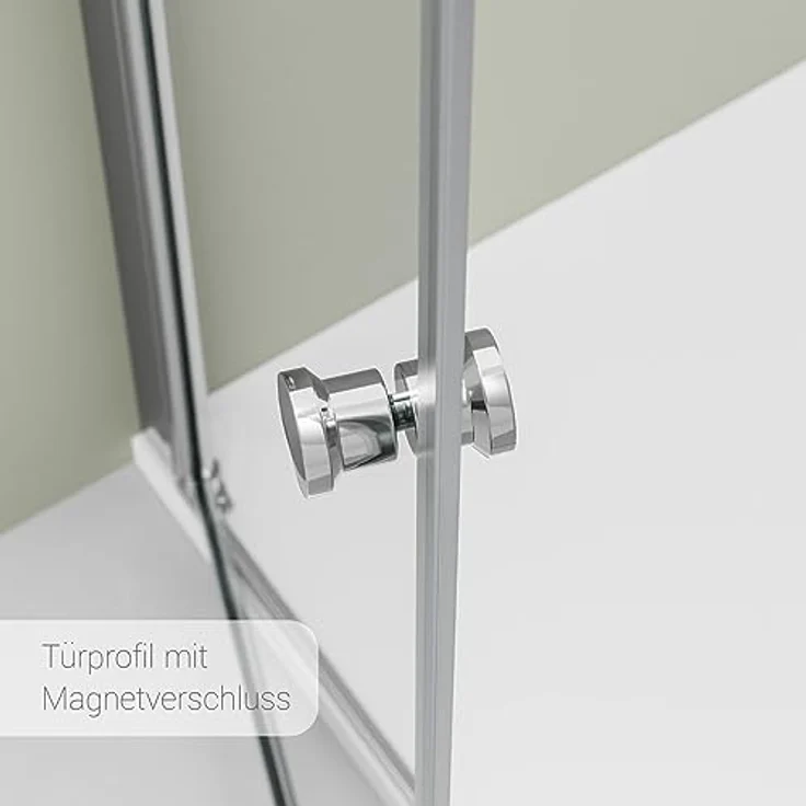 NEXTREND Nischendusche NT218, Doppelpendeltüren aus 6 mm Nano Echtglas, Breite: 1120 mm, Chrom Profilfarbe – Bild 6