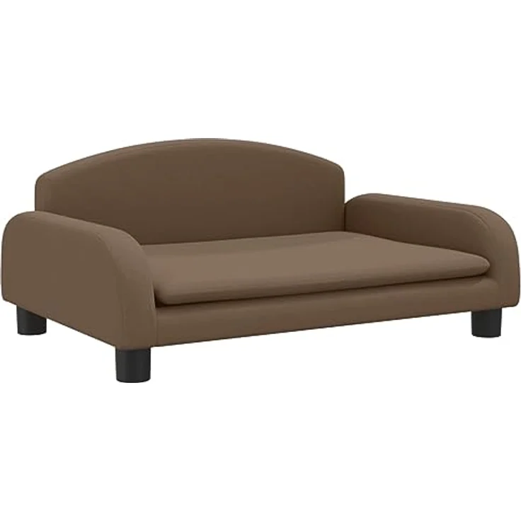vidaXL Hundebett Braun 70x45x30 cm Stoff, bequemes Polster aus Schaumstoff und stabiler Rahmen aus Kiefernholz – Bild 1