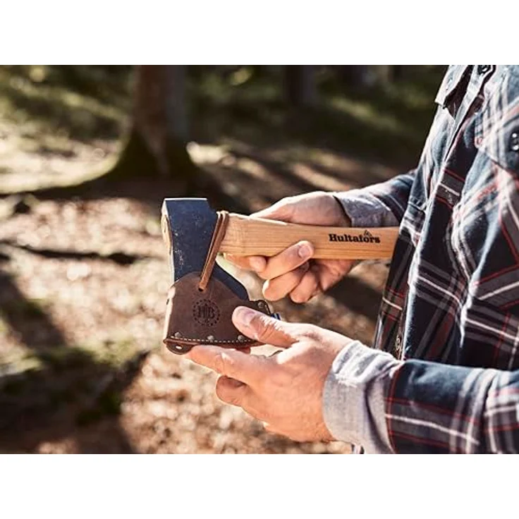 Hultafors Dvardala Forst- und Jagdaxt, 45 cm, 960 g, Carbonstahl, braun mit Klingenschutz – Bild 6