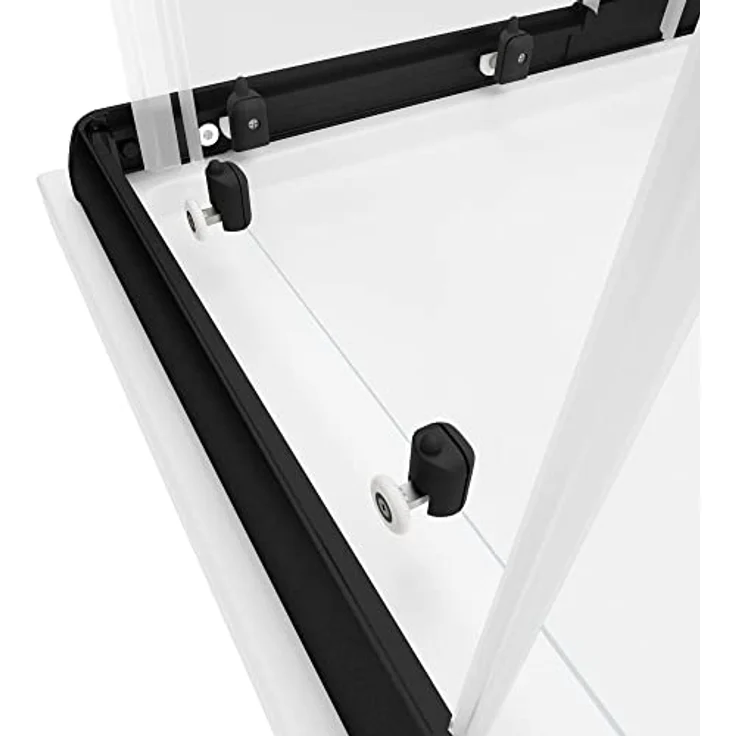 Schulte Duschkabine Corner, Eckeinstieg mit Schiebetüren, 4mm ESG Sicherheitsglas, Mattschwarz, 75 x 90 cm, Höhe 180 cm – Bild 5