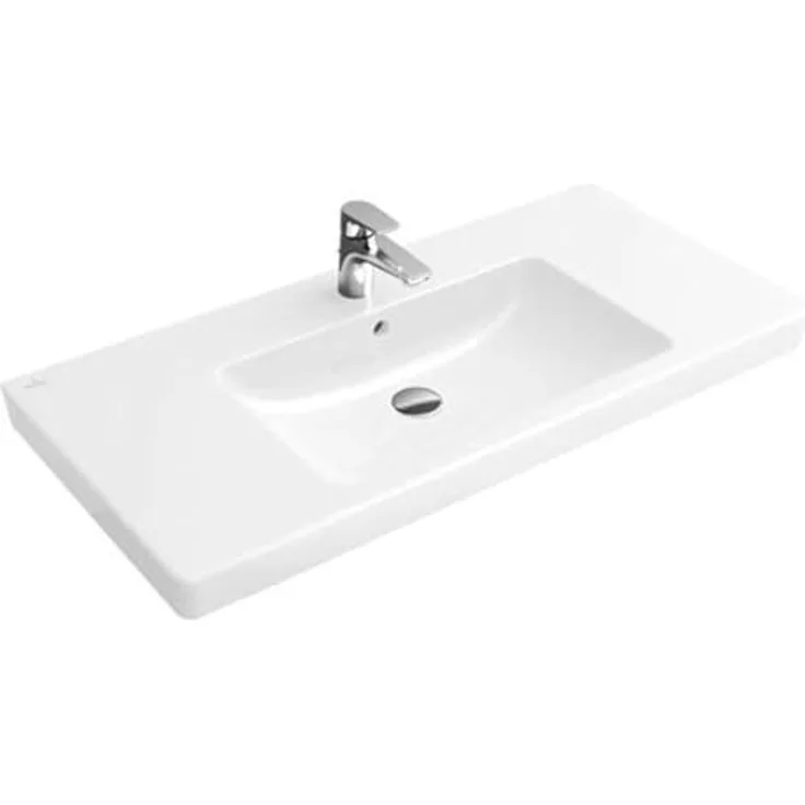 Villeroy & Boch Subway 2.0 Möbelwaschtisch B:100xT:47cm 1 Hahnloch mit Überlauf weiß 7175A001