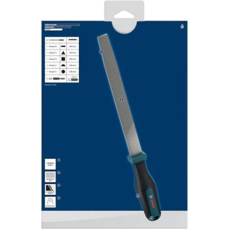 BOSCH Werkstattfeile Set 5-tlg., PRO Feilenbürste aus C-Stahl für langlebige Metallbearbeitung - 1600A03AD3 – Bild 3