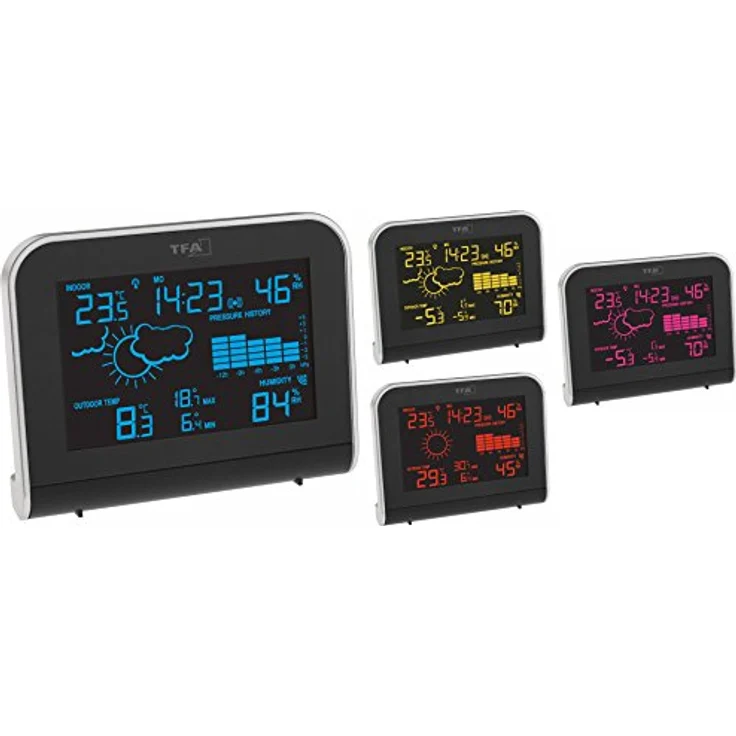 TFA SPHERE Funk-Wetterstation, Wetterstation mit Color Sharp Display und SmartHome-Anbindung, Schwarz – Bild 2