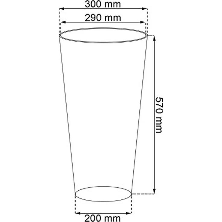 Maceta TUBUS SLIM 27L., dimensiones (mm) 300x300x572, color Blanco – Bild 3