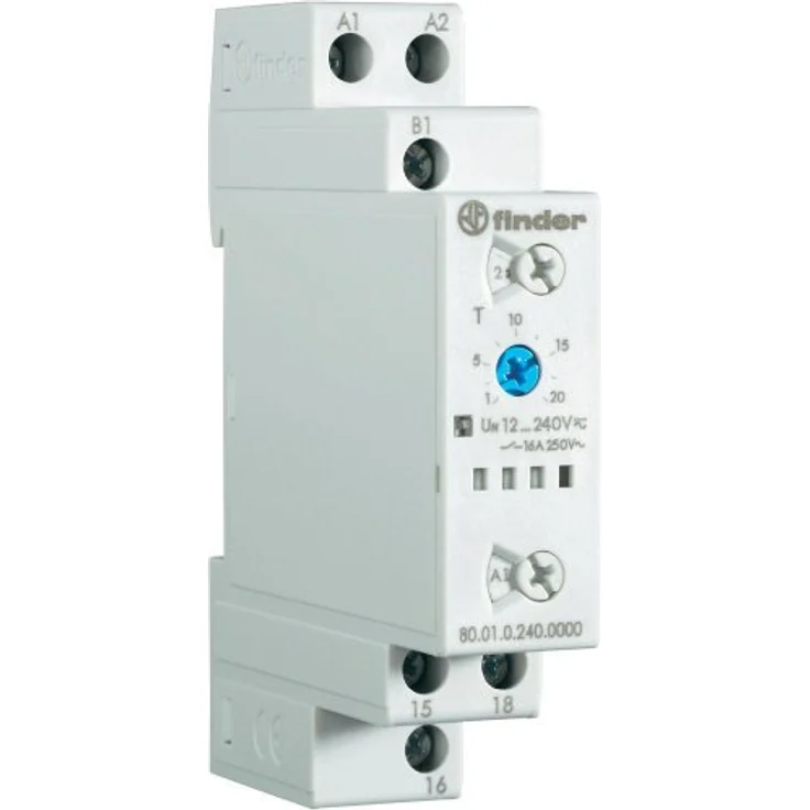 Finder Serie 80 Multispannungs-Timer, einphasig, 240 V/Gleichstrom, Zeitbereich 0.1s - 20h, 1 Wechsler – Bild 3