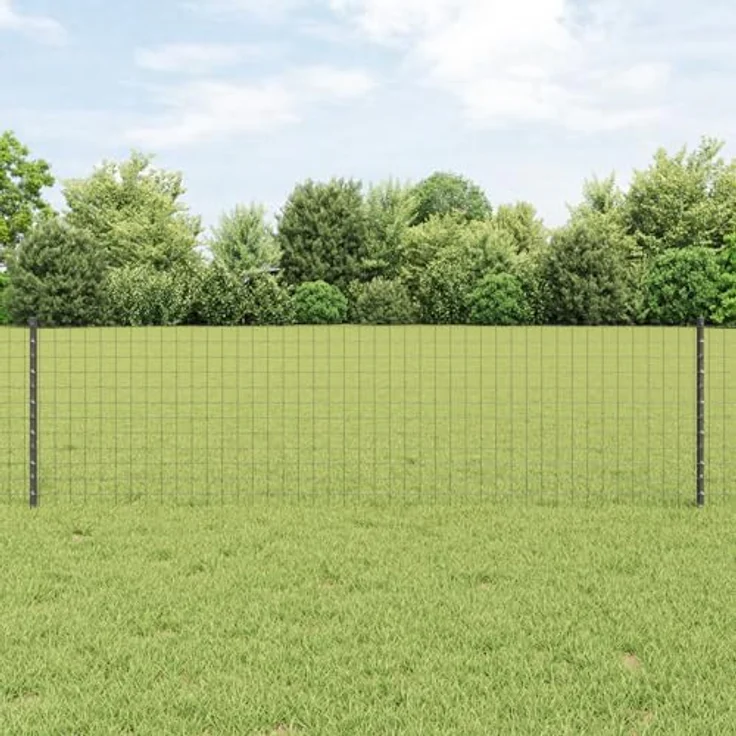 vidaXL Zaunpfosten U-Kanal, 11 Stück, 60 cm, Stahl, grau, langlebig und modern für Außenbereiche – Bild 2