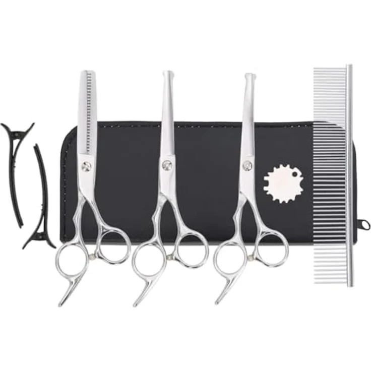 vidaXL Tierhaarentferner 7-tlg. Hundescheren-Set Edelstahl, Silbern – Bild 3