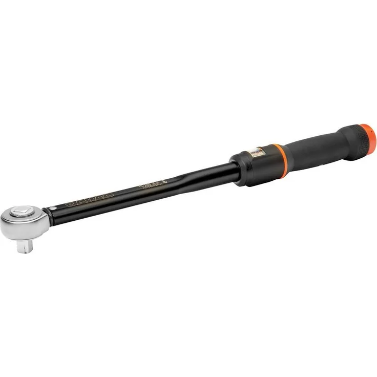 BAHCO Drehmomentschlüssel Bahco 74WR-50 Drehmomentschlüssel mit Knarre, mit Durchsteckvierkant, robust und präzise mit Timestrip®, Nm/ft.lb Doppelskala (Schwarz)