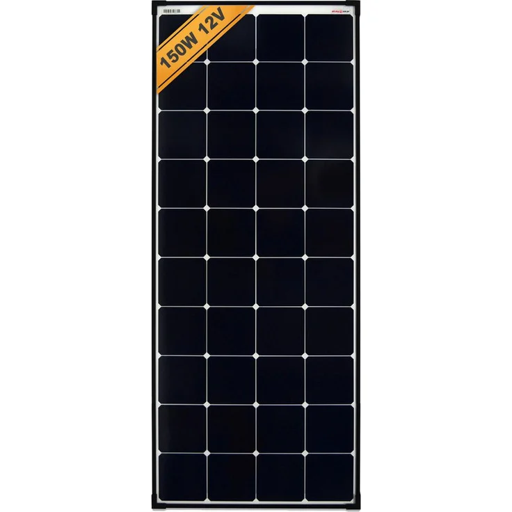 enjoy solar Solarmodul SunPower® Ultra-Effizienz 12V, 150W, mit A-Grad Monokristallinen Solarzellen, ideal für Wohnmobile und Boote, korrosionsbeständiger schwarzer Aluminiumrahmen, IP68 Anschluss