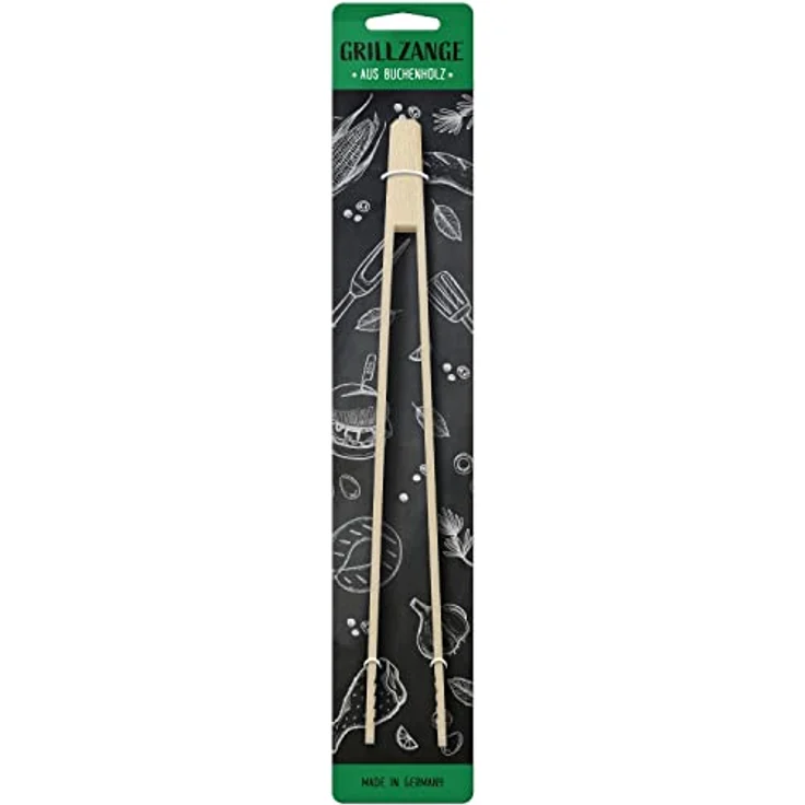 GRUSS & CO Grillzange Motiv "Papa"| Holzgrillzange, Grillzange aus Buchenholz, 30 cm, mit eingebranntem Motiv | Geschenk Küche, Grillen, Vatertag | 47815 – Bild 3
