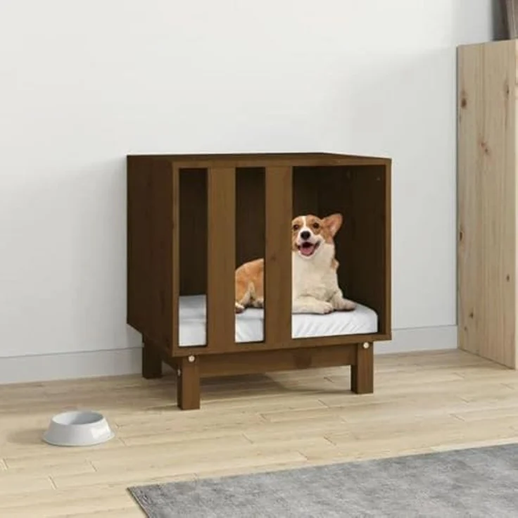 vidaXL Hundehütte Honigbraun 50x40x52 cm Massivholz Kiefer - Preisvergleich – Bild 1