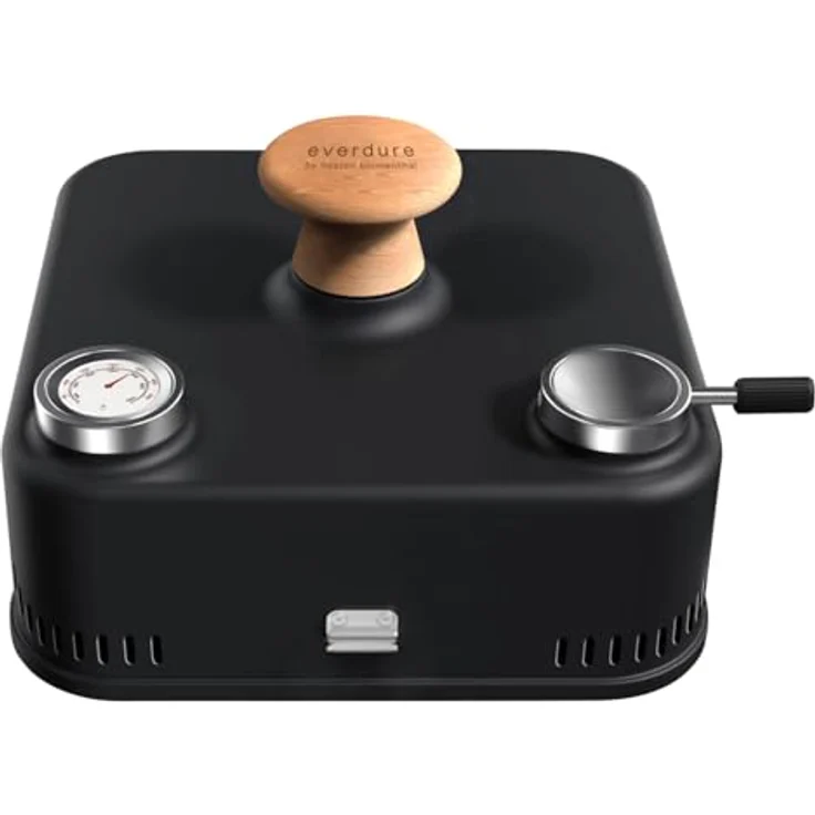 Everdure Cube 360 Tragbarer Holzkohlegrill mit Haube und Thermometer, schwarz – Bild 2