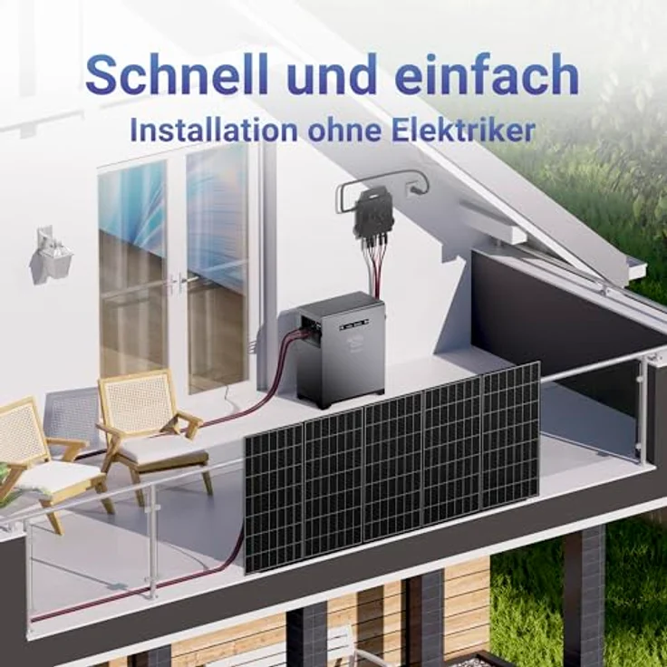 XORO SOLAR SPS 2155 Balkonkraftwerkspeicher mit 2 kWh LiFePO4 Akku, Dual MPPT 2x800W Eingang, 800W Ausgang IP65, Plug & Play – Bild 5