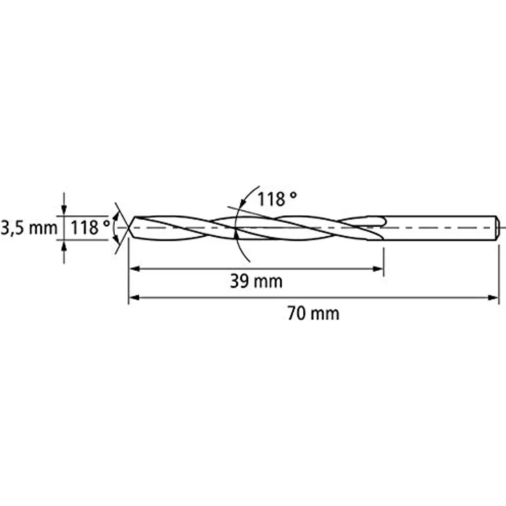 PFERD TOOLS Spiralbohrer STEEL, 10 Stück, Ø 3,5 mm, HSS-G N, DIN 338, 118°, industriequalität, universell einsetzbar – Bild 2