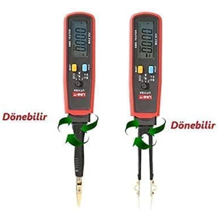 UNI-T UT116A SMD Tester, Multimeter mit drehbarem Messstift, Widerstands-, Kapazitäts-, Dioden- und Kontinuitätsmessung, Vorwiderstands- und Zener-Diodentest, rot – Bild 3