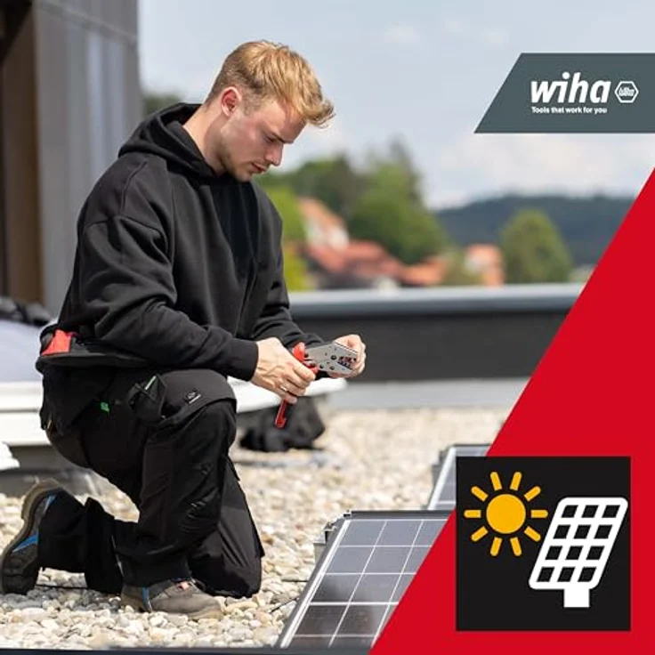 Wiha Crimpzange Elektriker (45796), Photovoltaik Crimpwerkzeug, Solar Zange, 2,5/4 / 6 mm² - Schwarz – Bild 6